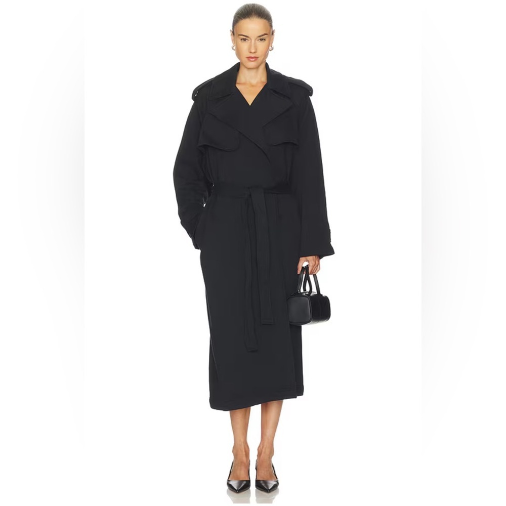 SKIMS Onyx Black Boyfriend Fleece Trench Coat NWT Small